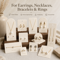 Cartes de présentation de bijoux personnalisées, porte-boucles d'oreilles et colliers, en papier texturé, gaufré à la feuille, découpé, perforé, avec dorure à chaud