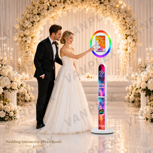 Cabina de Fotos VANPLEX Modelo 5 Todo en Uno <span class=keywords><strong>para</strong></span> iPad, Carcasa Metálica Arqueada, Estuche de Transporte, 10.2-13 Pulgadas, Control Remoto/Manual <span class=keywords><strong>para</strong></span> <span class=keywords><strong>Eventos</strong></span> - Product Image 1