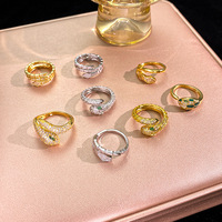 Bague Serpent Élégante Réglable en Zircon pour Femme – Bijou de Niche Premium au Design Raffiné