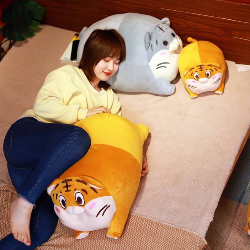 SWECOMZE Tiger Plu00fcschtier, Niedlich Plu00fcsch Stofftier Kuscheltier, Realistisch Tiger Spielzeug Puppe Fu00fcr Kinder Dekokissen Geschenke (Braun,27cm