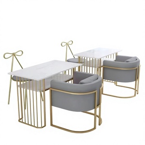 Nuevo Set de Manicura 2024, Muebles para Salón de Belleza, Mesa de Manicura Color Gris, Estación de Manicura con Silla - Product Image 1