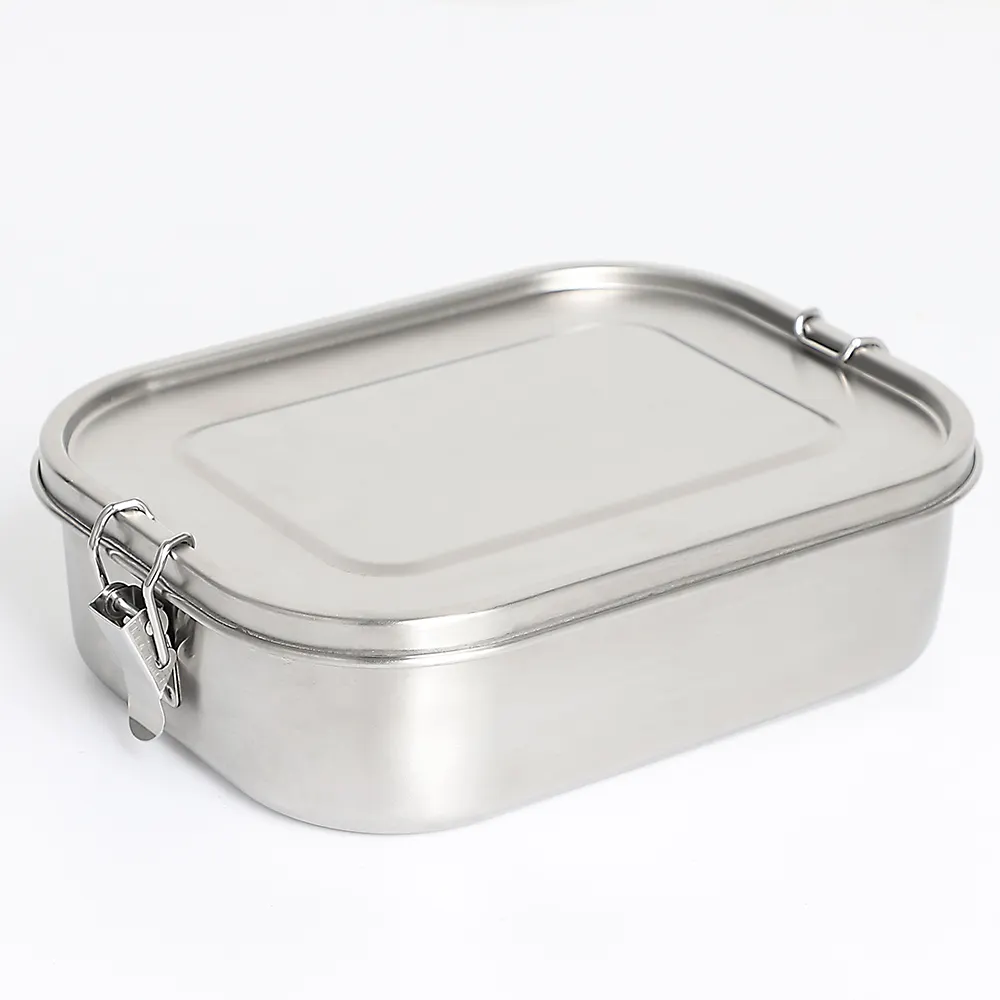 New Design American Airtight Stainless Steel Food Storage Container Metal Lunch Box 800ml Silicone Seal Ring 304 Metal Lunch Box