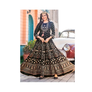 Vestido Anarkali largo de calidad superior con trabajo bordado Nuevo traje Anarkali de moda para exportación mundial - Product Image 1