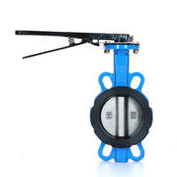 Válvula de Mariposa Manual de Hierro Dúctil de Temperatura Media PN10 PN16 con Asiento de EPDM Tipo Wafer DN40-DN1200 para Agua