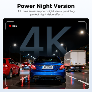 AZDOME M500-3CH Dash <span class=keywords><strong>Cam</strong></span> a 3 Canali con Tripla Lente Wi-Fi 4K+1K+1K, Scheda 64G Integrata, Visione Notturna e Tracciamento GPS - Product Image 5