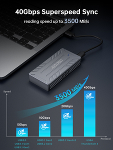 Boîtier <span class=keywords><strong>SSD</strong></span> NVMe M.2 OSCOO XT6, USB4.0 Type-C (compatible <span class=keywords><strong>Thunderbolt</strong></span> <span class=keywords><strong>4</strong></span>), 40 Gbps, alliage d'aluminium, prend en charge 8 To - Product Image 5