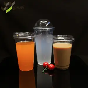Take Away 5 6 7 8 9 10 12 14 16 20 24 32oz PET Cold Beverage Cup With Lid Transparent Disposable Plastic Juice Milk Tea Cup