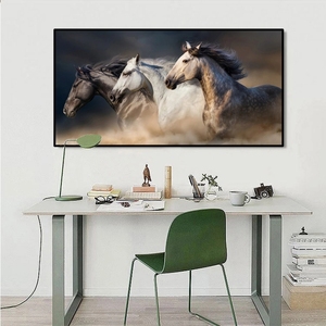 Quadro su <span class=keywords><strong>Tela</strong></span> con Tre Cavalli <span class=keywords><strong>in</strong></span> Corsa, <span class=keywords><strong>Stampa</strong></span> Artistica di Animali, Poster da Parete per Soggiorno, Decorazione Casa - Product Image 6