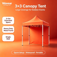 Gazebo 3x3 robuste en PVC Oxford imperméable, tente pliante d'extérieur pour les sports et les expositions, petite et portable
