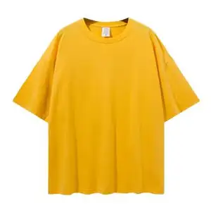高品質ユニセックス綿100% カスタムロゴTシャツプリントブランドプライベートラベルプレシュリンクカスタムオーバーサイズTシャツ