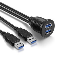 Câble de données affleurant à montage USB mâle vers USB 3.0 Câble d'extension étanche mâle vers femelle