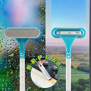 Brosse de nettoyage d'écran cinq en un 64x20x5cm pour le nettoyage des fenêtres et des grilles domestiques avec tête en microfibre - Product Image 3