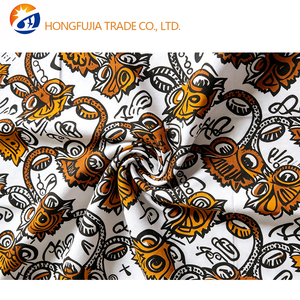 Kain Batik Afrika Bermotif Cetak Tenun Polos 100% Katun Ungu Emas Kontras Daun Ginkgo untuk Gaun Wanita