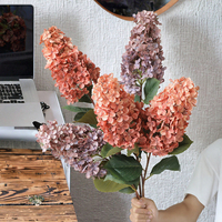 BL-8359 Fleurs d'hortensia artificielles longues européennes 83 cm, tige unique, broderie fragmentée pour la fête des mères, décorations de mariage
