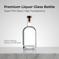 Bouteilles à liqueur écologiques de style nordique transparentes 700 ml 750 ml en verre pour Tequila Vodka Whisky Gin avec bouchons en liège