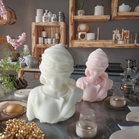 Déesse romaine grecque Justice buste Silicone moules résine Art Sculpture cire outil bougie gâteau aveugle dame Justice Statue moule époxy