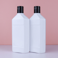 Bouteille carrée en HDPE blanc de 400 ml avec bouchon à clapet, flacon pompe vide pour toner, emballage plastique