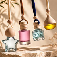 Flacon de parfum de voiture en verre vide de luxe en bois haut de gamme 10 ml 15 ml à suspendre