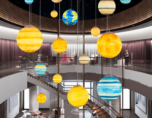 Lampadario Luna Dipinto con Otto Pianeti, Lampadario per Ristorante e Hotel, Lampadario LED <span class=keywords><strong>a</strong></span> Sfera per Camera dei Bambini - Product Image 2