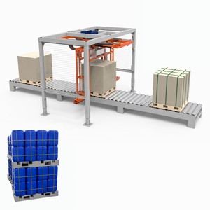 Machine d'emballage automatique à fonctionnement continu pour palettes, ligne de fin de ligne pour palettes de marchandises chimiques en vrac - Product Image 3
