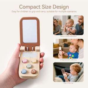 Juguete Infantil de Madera para Comercio Exterior Transfronterizo Más Vendido: Teléfono de Juguete para Bebés - Modelo de Teléfono Móvil de Osito - Juguete Educativo Divertido - Product Image 5