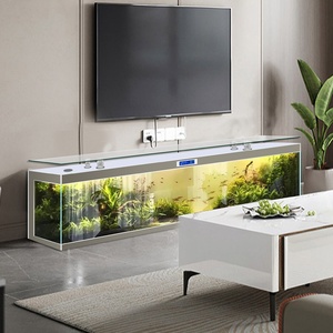 Nuevo Mueble <span class=keywords><strong>de</strong></span> TV Rectangular <span class=keywords><strong>de</strong></span> Lujo Ultra Blanco con Cristal Multicolor Cambiable, Acuario para Sala <span class=keywords><strong>de</strong></span> Estar, Ecológico y sin <span class=keywords><strong>Agua</strong></span> - Product Image 4