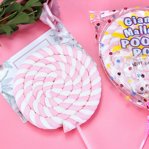 Bán buôn Halal mix màu siêu lớn trái cây Hương vị ngọt ngào kẹo bông dễ thương Xoắn <span class=keywords><strong>Marshmallow</strong></span> <span class=keywords><strong>Lollipop</strong></span> - Product Image 4