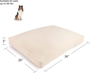 Cama de Lujo para Perros, Impermeable, Sólida, Cuadrada, con Espuma Viscoelástica de Alta Calidad y Cojín Súper Suave - Product Image 4