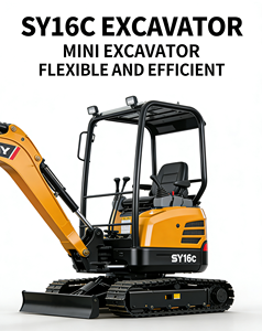 MEJOR PRECIO, Miniexcavadora SANY SY16C de 1.75 Toneladas, Excavadora Hidráulica de Orugas para Espacios Estrechos - Product Image 1