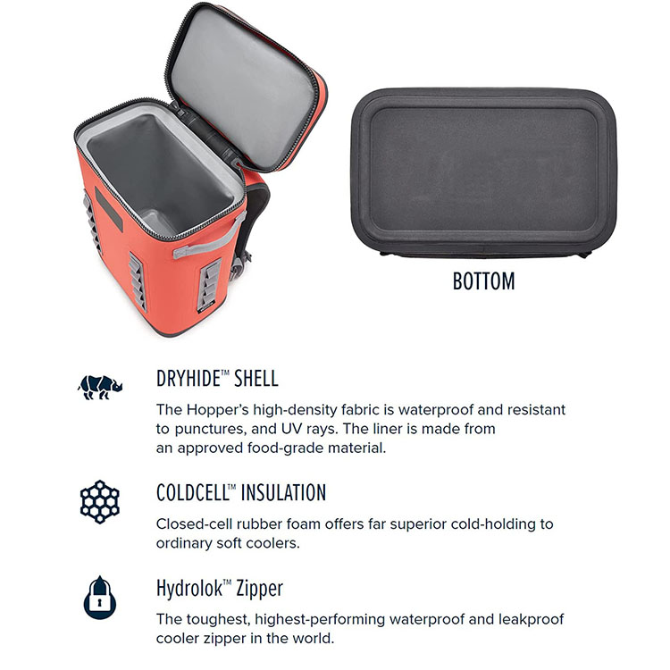 Durable Hopper Soft Sided Cooler Backpack Cooler Waterproof Cool Insulation Bag