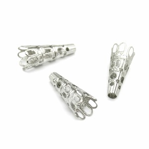 เครื่องประดับผมสแตนเลส Anno Jewelry รูปทรงแตรฉลุลายทรงกระบอก พู่ห้อยตกแต่งหมวก อุปกรณ์ทำเครื่องประดับ DIY สีทอง สีเงิน - Product Image 4