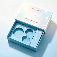 Kit de masque facial avec logo imprimé personnalisé Boîte PR Emballage de maquillage Boîte en carton pour cosmétiques avec insert en papier et manchon