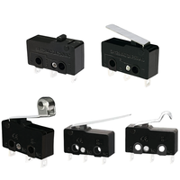 Mini Micro interrupteur NO/NC Micro interrupteurs 3A 5A 10A 250VAC Levier d'arc Action instantanée Type de levier long Type de levier à rouleau Micro-interrupteur