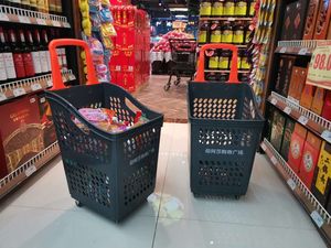 Panier de courses en plastique <span class=keywords><strong>recyclable</strong></span>, design de mini-supermarché écologique, à porter à la main - Product Image 4