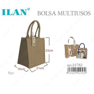 Borsa in tela multiuso Ilan 23x21x15 cm per lo shopping e lo stoccaggio - Product Image 1