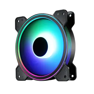 Nouveau ordinateur de bureau lancé ARGB ventilateur de refroidissement 5V boîtier d'ordinateur couvercle de ventilateur en plastique RGB linceul 188f cadre noir + lame transparente