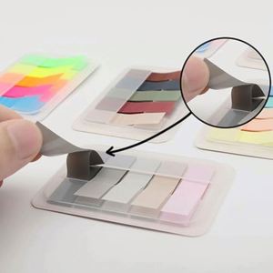 Cute PET Transparent <b>Sticky</b> <b>Notes</b> with Box, Fluorescent Index Tabs and Page Flags, Reusable Promotional Office Supplies - Product Image 3