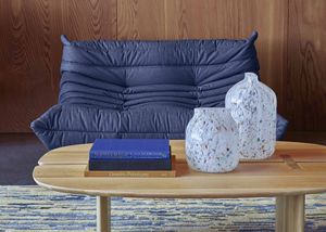 Modern Italian Design Caterpillar <b>Floor</b> <b>Sofa</b> Luxury Small 2 Seater Fabric Couch for Apartment - Product Image 5