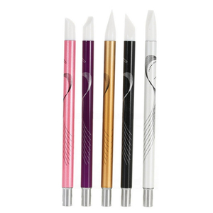 Stylo à manche carré solide pour nail art, gravure creuse, embossage, tête en silicone, applicateur de strass, outil de manucure pour salon - Product Image 3