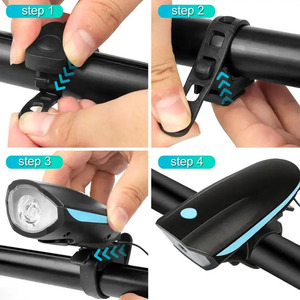 二合一 USB 可充电自行车灯喇叭 5 种声音 3 种闪光 IPX4 防水 LED 自行车灯 应急使用 直接驱动 - Product Image 5