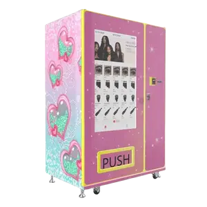 49'' large touch screen beauty vending machine automatic Hair lashes lipgloss and press on nail service store vending machine