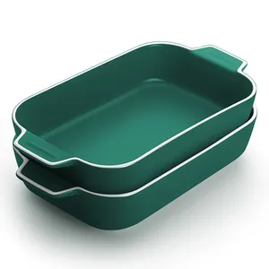 Lazanya yapışmaz Ovenware için seramik fırında eşya fırın için pişirme kabı tepsiler