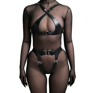 Costume da donna in pelle sintetica imbracatura per il corpo reggiseno Sexy <span class=keywords><strong>Lingerie</strong></span> biancheria intima di ritenuta <span class=keywords><strong>BDSM</strong></span> - Product Image 2