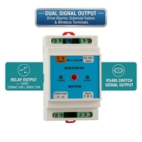 Controlador de Detección de Fugas de Agua RS485 Modbus RTU TCP, Cable de 500m, 12-24VDC, Riel DIN, Relé, Alarma Estroboscópica