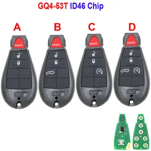 Porte-clés à distance 3/4/5 boutons 433mhz PCF7961A puce ID46 pour Dodge RAM 1500 2500 3500 2013-2018 avec démarrage à distance Fobik GQ4-53T