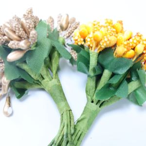 Bouquet <span class=keywords><strong>de</strong></span> fleurs artificielles multicolores en polyester avec étamines pour guirlande en forme <span class=keywords><strong>de</strong></span> cœur, accessoires pour boîte à bonbons <span class=keywords><strong>de</strong></span> mariage - Product Image 3