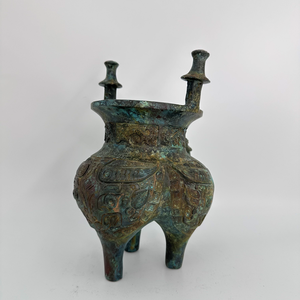 Bronce Jia Metal Craft Wine-Warming Vessel Xia Shang Zhou Dynasty Ritual Casting utilizado para fines Escultura de bronce fundido - Product Image 1