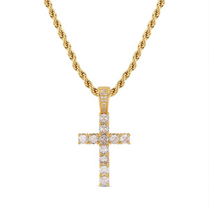 <b>Cross</b> Zircon Pendant Necklace Men Hip Hop Fashion Jewelry Gift <b>Chain</b> Silver Gold Tone Geometric Themed Pendants Zinc Alloy - Product Image 5