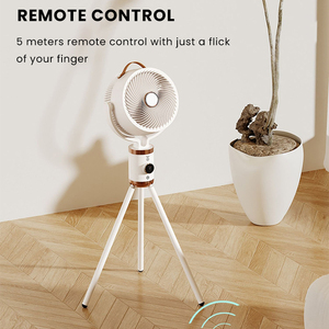 Ventilador eléctrico doméstico con control remoto, diseño de turbina Vertical silencioso con función de circulación de aire, uso de escritorio alimentado por batería - Product Image 2