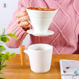Taza de Café de Cerámica TaoYuan con Asa de Madera, Juego de Filtro para Verter, Color Blanco Sólido, para Regalo, DB1750, Taza DF1127 1 - Product Image 2